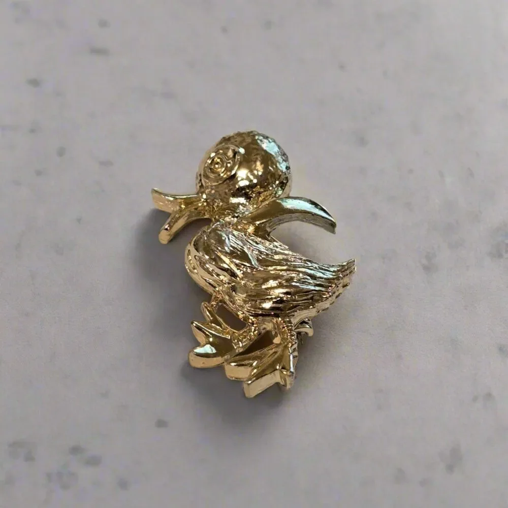 Vintage Gerry’s Duck Brooch – Gold Tone Animal Pin